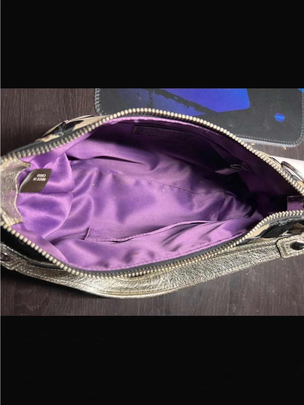 Coach Black & Silver Signature Shoulder Bag